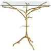branch design metal & glass top side table