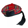 Royal Stewart Glengarry Scottish Kilt Hat With Red Pompom