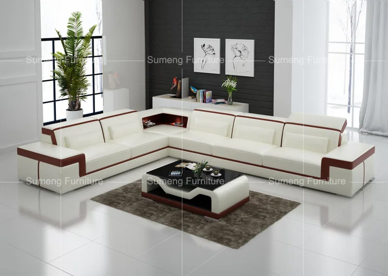 Best Quality Latest Fancy Living Room White And Brown Genuine Best Quality Latest Fancy Living Room White And Brown Genuine Leather Corner Sofa Set Designs