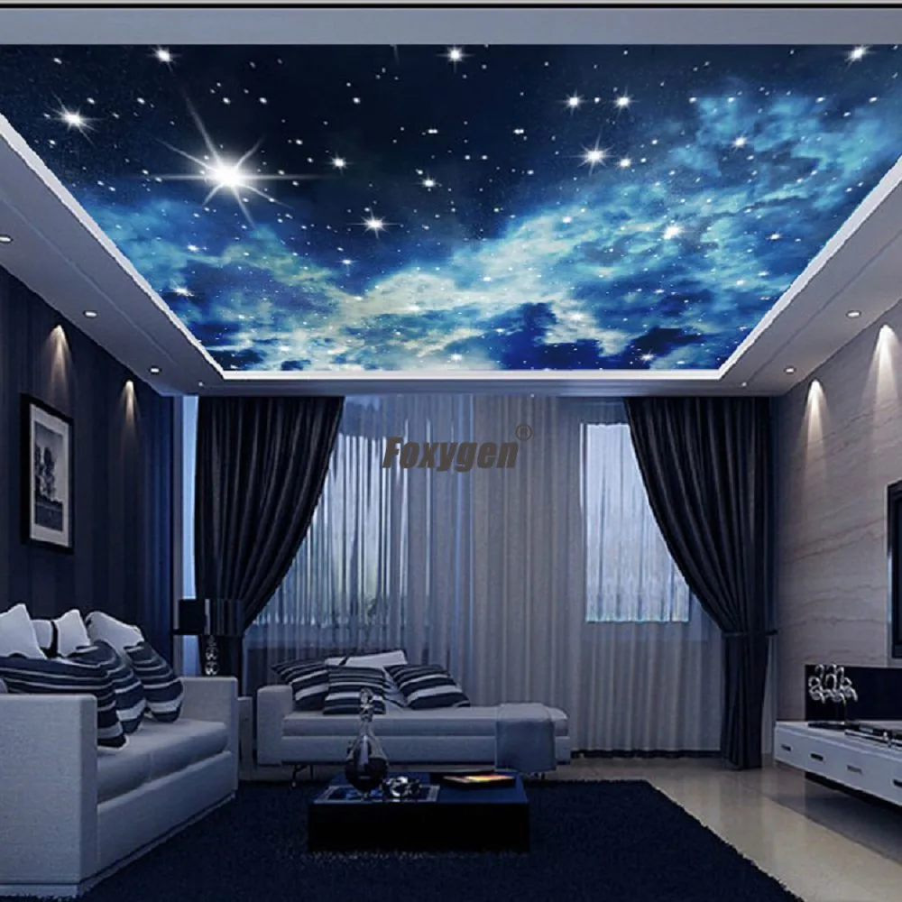 Bed Room Ceiling Decor Night Sky With Star Designs Printed Stretch Ceilings Film Design Buy Stretch Ceilings Ceiling Designs Star Sky Ceiling