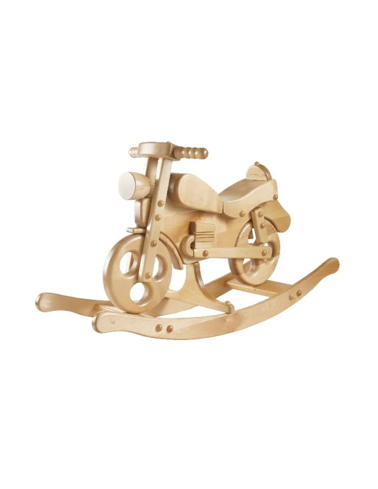 wooden rocking motorbike