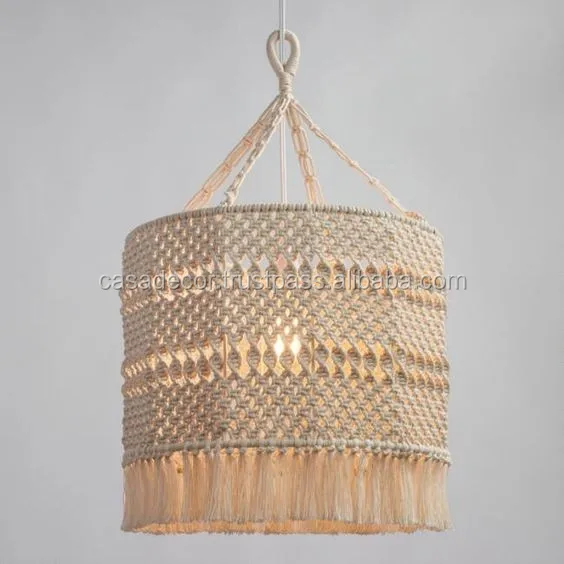 Ceiling lamp made with macramé Knot technique made with cotton rope 100% unique and elegant design Handmade lamp