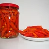 Pickled hot chili in jar