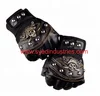 Motorbike Leather and Racing Gloves with Fashion metal skeleton design (MG-65)