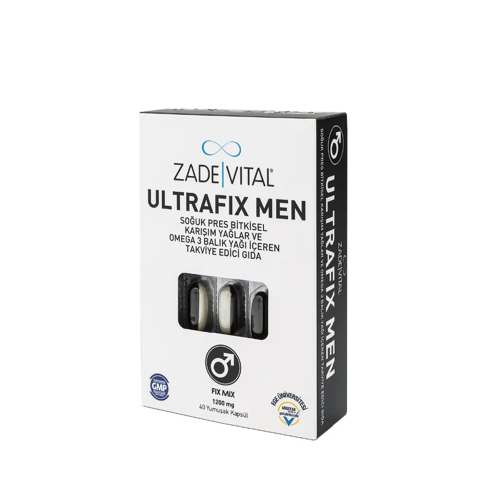 Ultrafix Men Grape,Wheat Germ,Omega 3 Fish,Pumpkin Seed Oil Zade