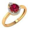 14 Karat Yellow Gold Natural Ruby Gemstone Diamond Ring Wedding Jewelry