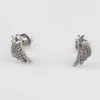 2019 New earring silver angel wing earrings micro pave setting 925 sterling silver jewelry