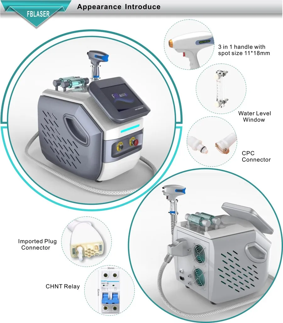 755nm/808nm/1064nm Triple Diode Laser Hair Removal And Skin