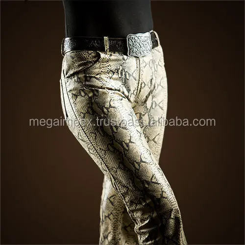 snakeskin leather pants mens