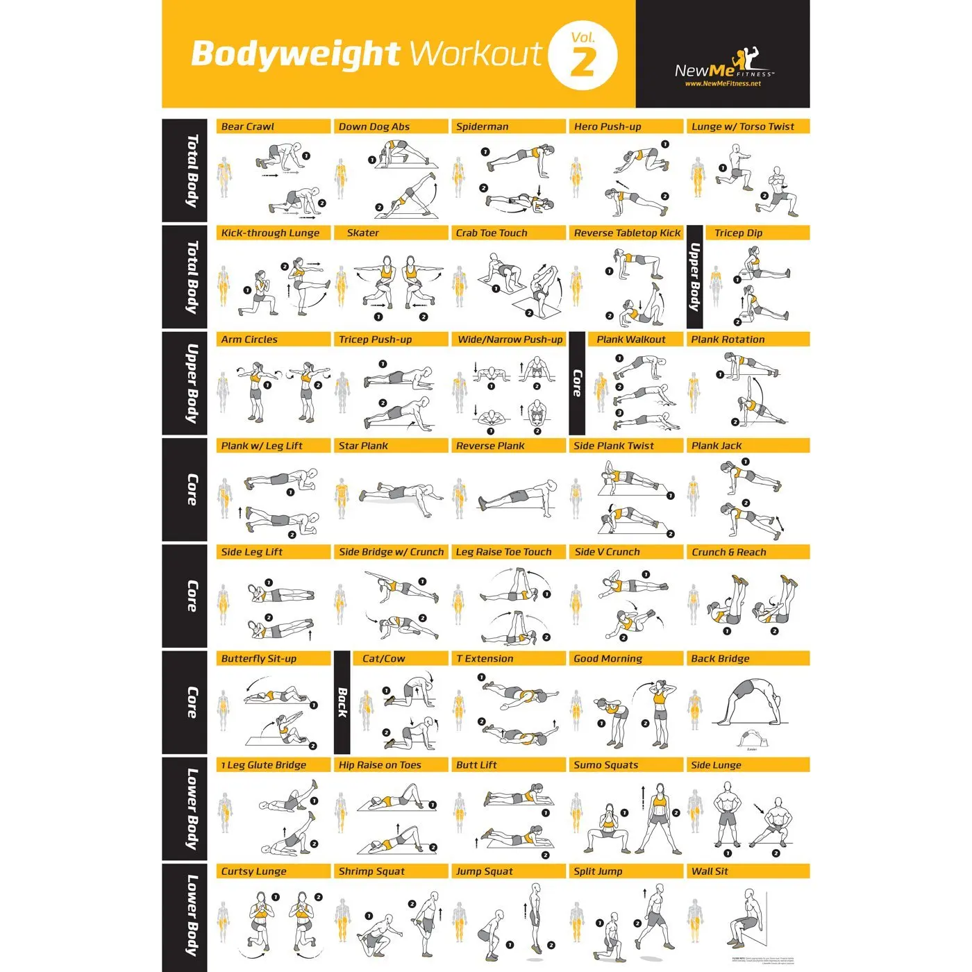 Total Body Gym Workout Chart
