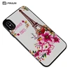 PU skin cross texture Eiffel Tower painted new mobilephones accessories for iphone xs max apple case shockproof back cover