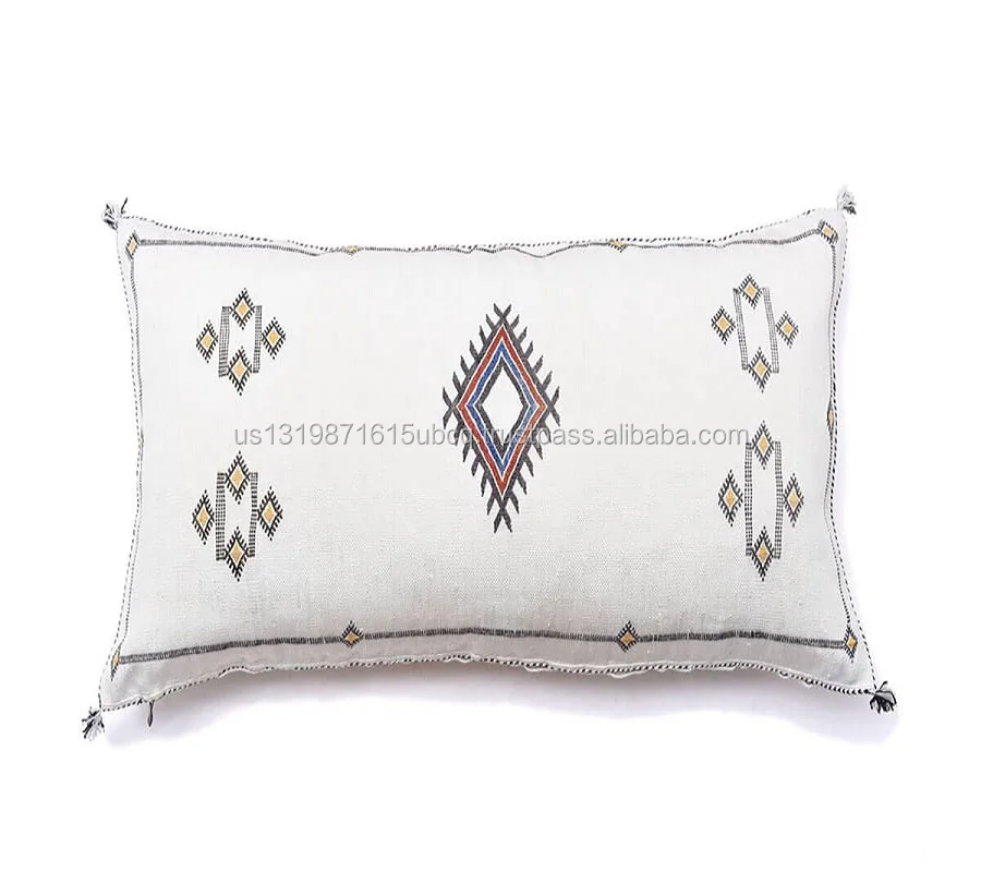 Handmade Lumbar Cactus Silk Pillow Buy Moroccan Lumbar Cactus