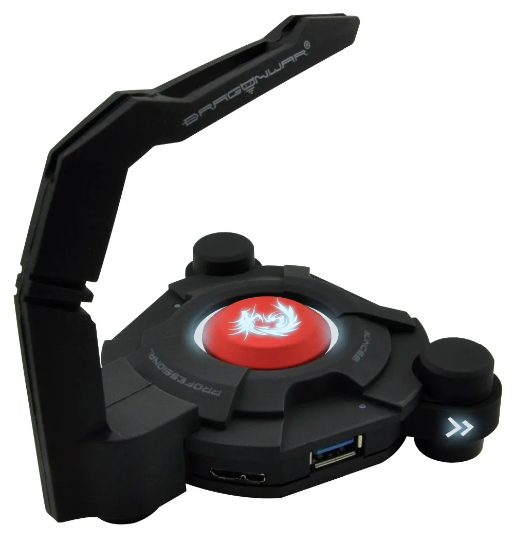 Logo Led Usb2.0 Usb 3.0 Flexible Mount Game 4 Port Hub Usb Mouse Bungee