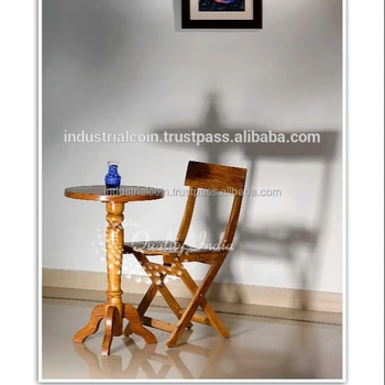 Wooden Interior Home Furniture Cross Legged Sleek Chair And Round
