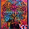 Indian elephant tree of life ethnic wall hanging wall tapestry throw beach decor bedspread wall art decor boho twin tapestries