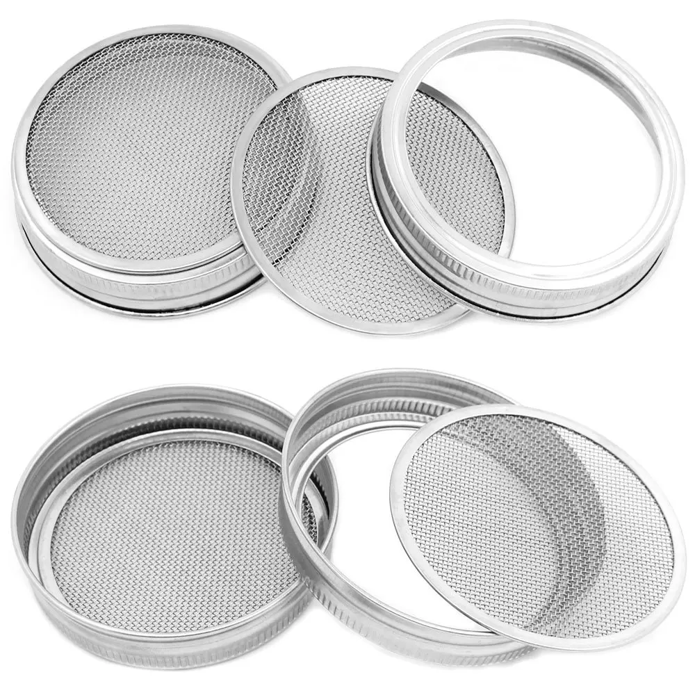 Stainless Steel Strainer Mason Jar Mesh Sprouting Lids For Canning Jars