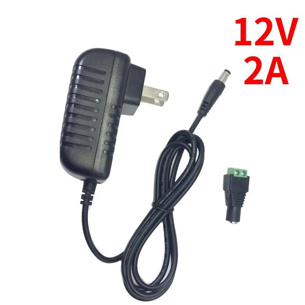 Desktop LED Power Supply 100-240V AC to 24V DC LED Driver for LED Strip Light with 5.5//2.1 DC Female Barrel Connector to Screw Power Adapter inShareplus DC 24V Power Supply 2A 48W