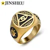 custom made stainless steel metal Illuminati ring