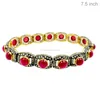 14k Gold Pave Diamond Ruby Gemstone Tennis Bracelet
