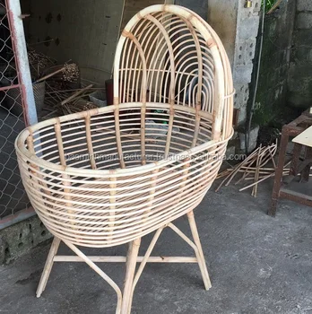 vintage rattan crib