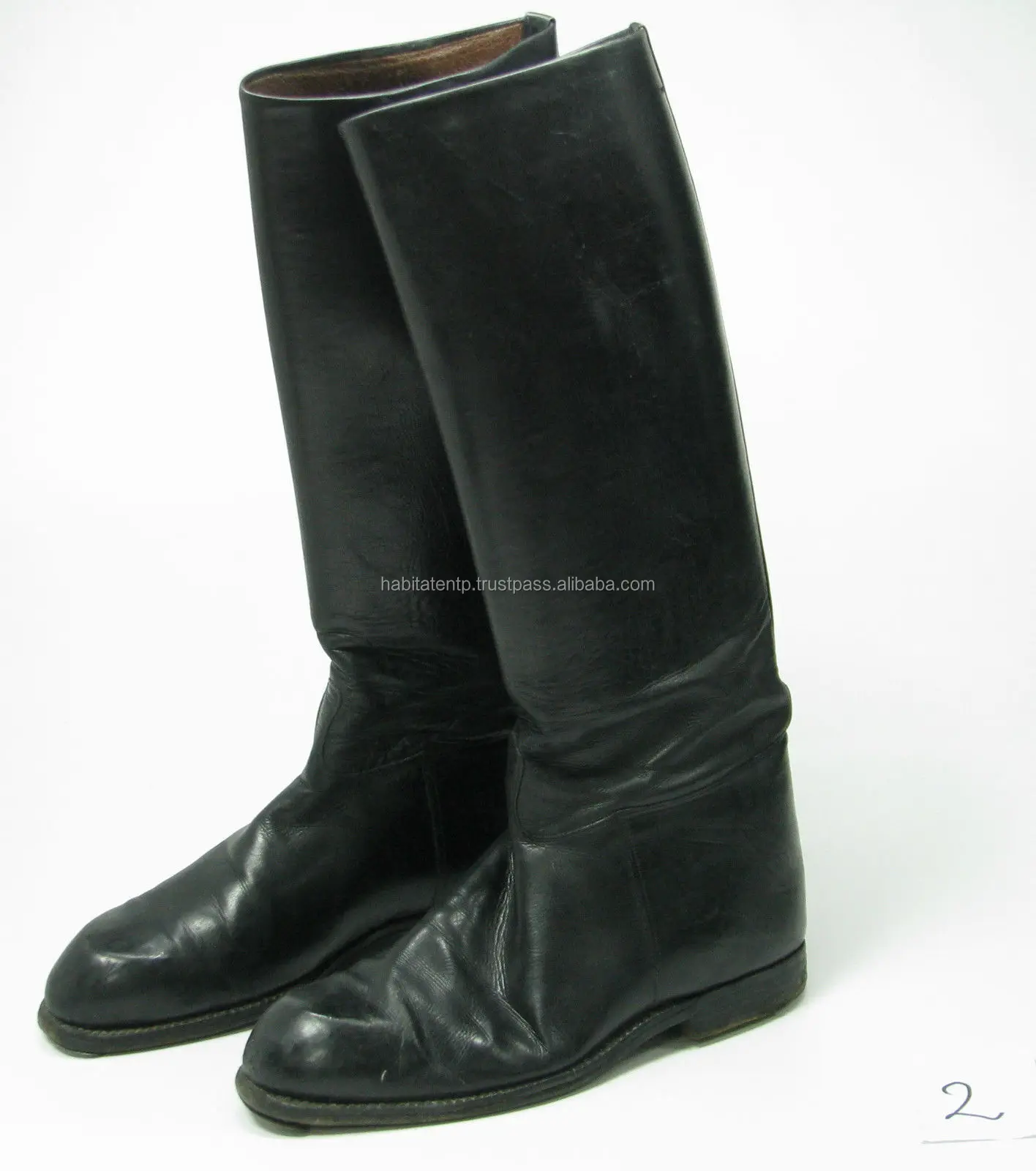 German Germany Wwii Ww2 Men's Officer Boots Black Leather - Buy Pure ...