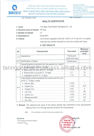 plastic garbage bag export