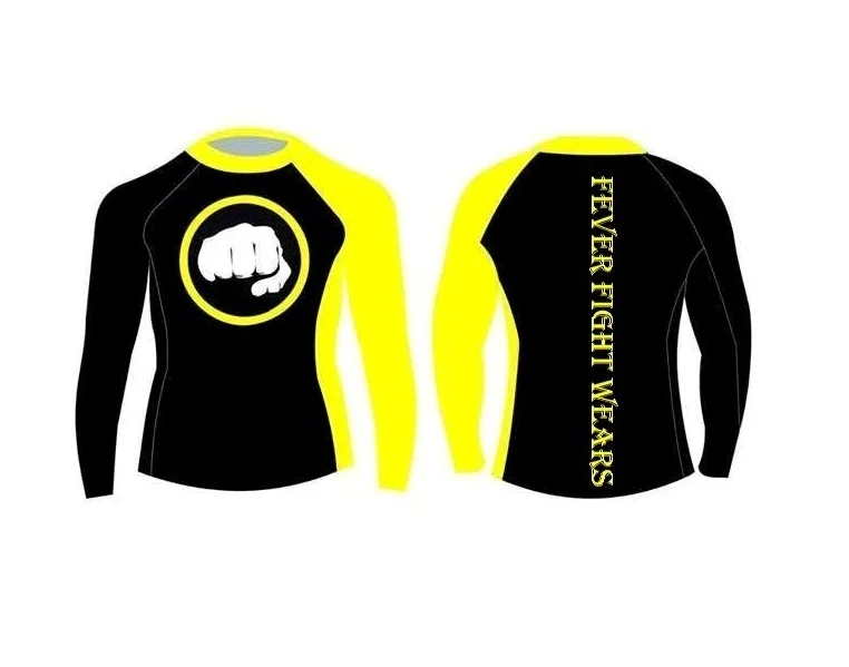 Yellow Black Mma Rash Guard Buy Yellow Rash Guard Long Sleeve Rash