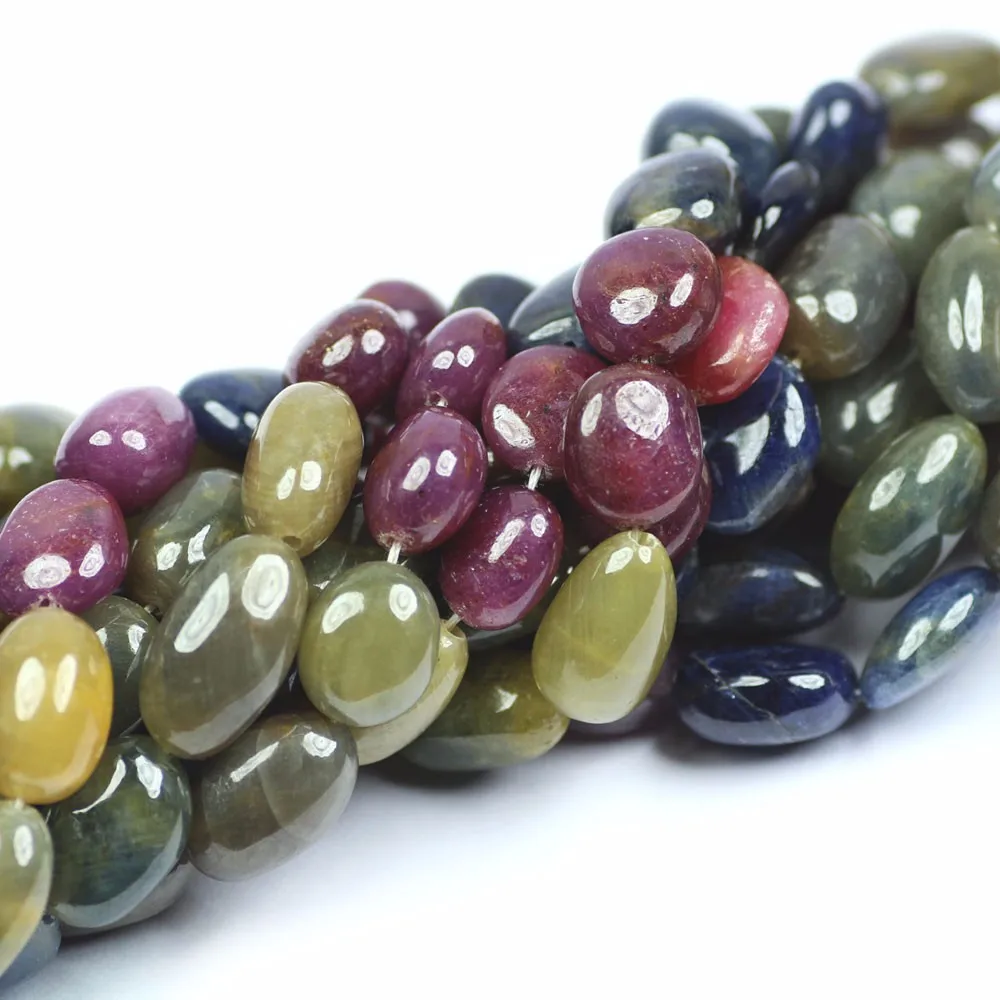 天然红宝石蓝宝石石头翻滚的石珠