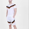 Street fashion casual wear men twin set Contrast T Shirt and Short Sets 100% cotton twin sets casual clothing