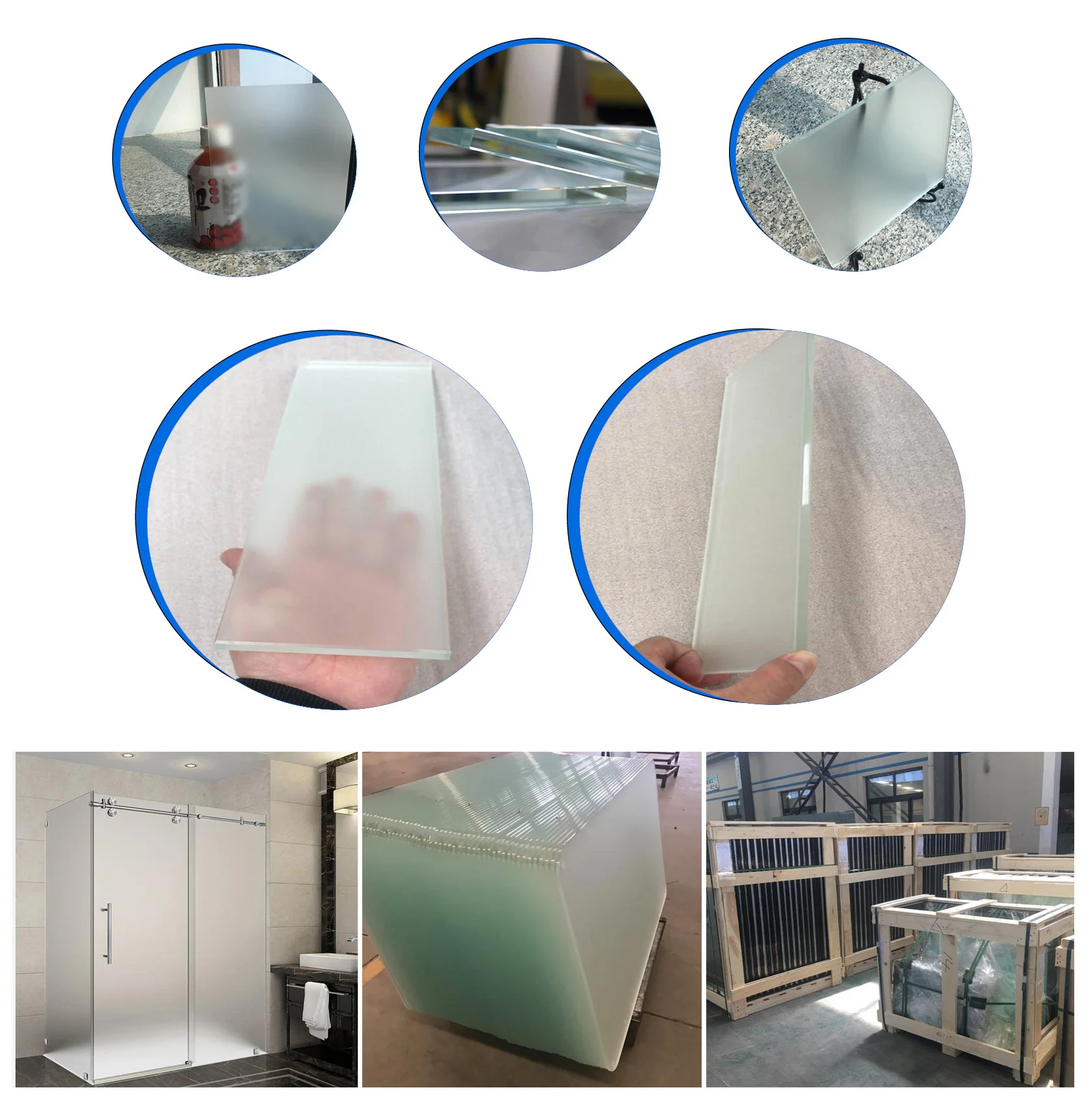 4毫米 5毫米 6毫米低铁磨砂钢化玻璃