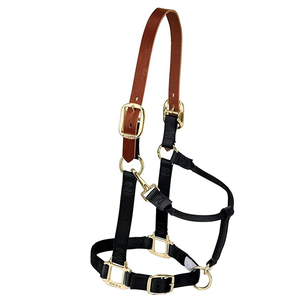 
2019 Top quality Leather Breakaway Original Adjustable Chin and Throat Snap Halter by Hami Land Sports 