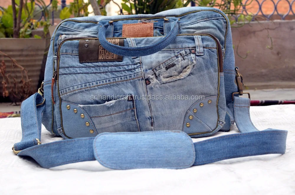 denim messenger bag