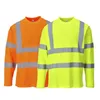 Yellow , RED, ORANGE Hi Vis T Shirt ANSI Class 3 Reflective Safety Long Sleeve HIGH VISIBILITY