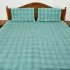 Handmade Wholesale Bedsheet Linen Light Blue Checkered Cotton Handloom Bedsheet