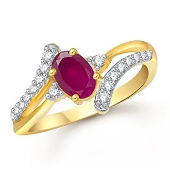 Meenaz Ruby 24k Ring South Indian Traditional Gold Ring For Girls