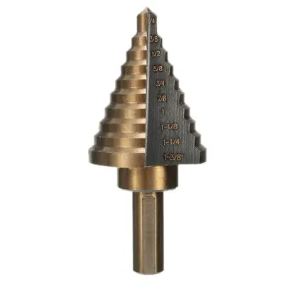 TOOGOO(R) NEW 1/4" 1-3/8 HSS COBALT LARGE CONE STEP DRILL BIT UNIVERSAL SHANK MULTIPLE HOLE