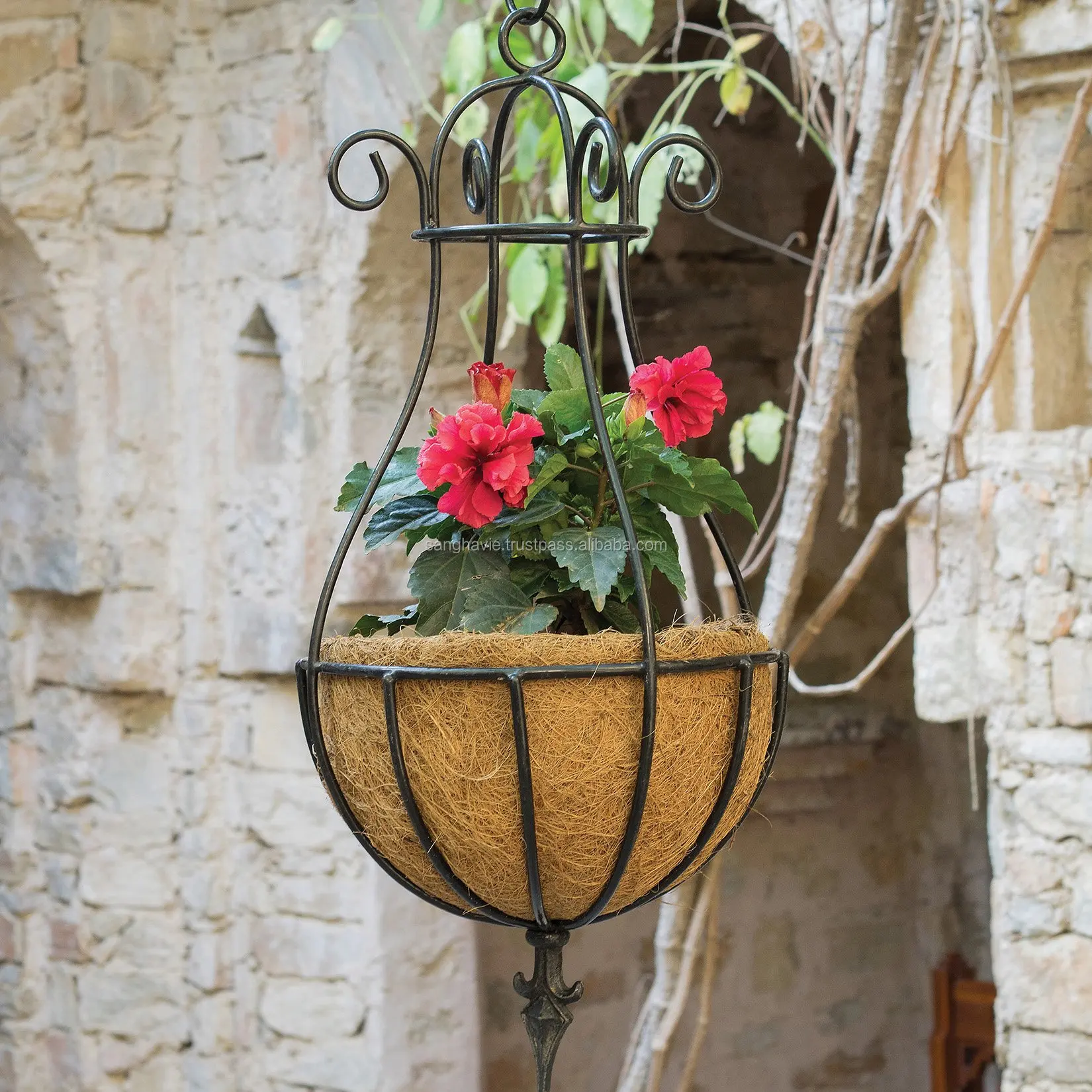 Iron Hanging Basket With Coco Liner Buy Iron Hanging Basket With Coco Linerhandmade Wire 8659