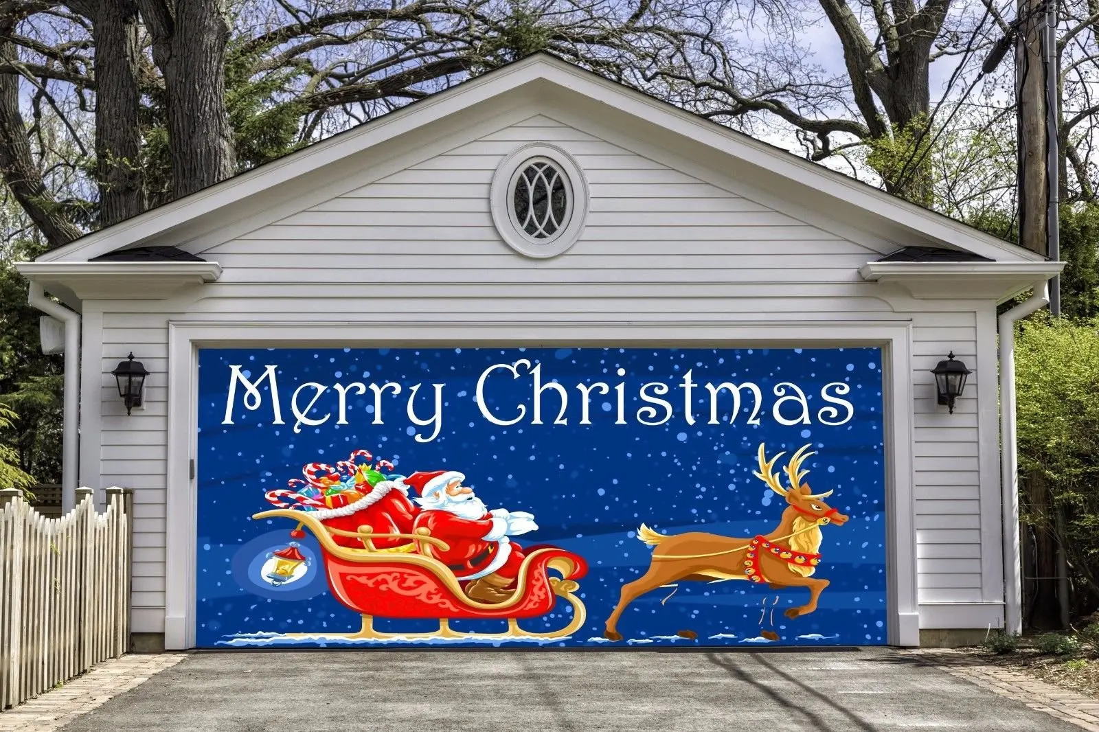 Buy Christmas Santa Decor Garage Door Covers Banners Outdoor Holiday