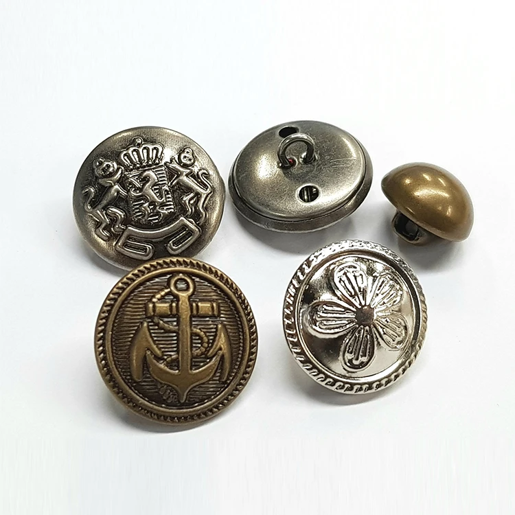 Zinc Alloy Shank Button Custom Fancy Coat Shank Buttons Metal Sewing