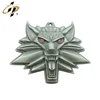 Custom zinc alloy antique silver 3D wolf metal pendants