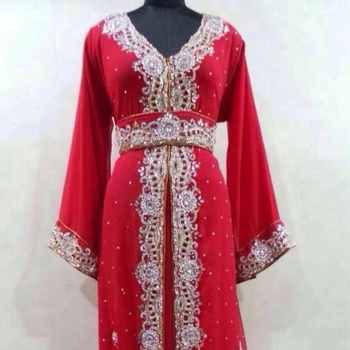 red kaftan dress