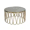 Gold base glass top coffee table