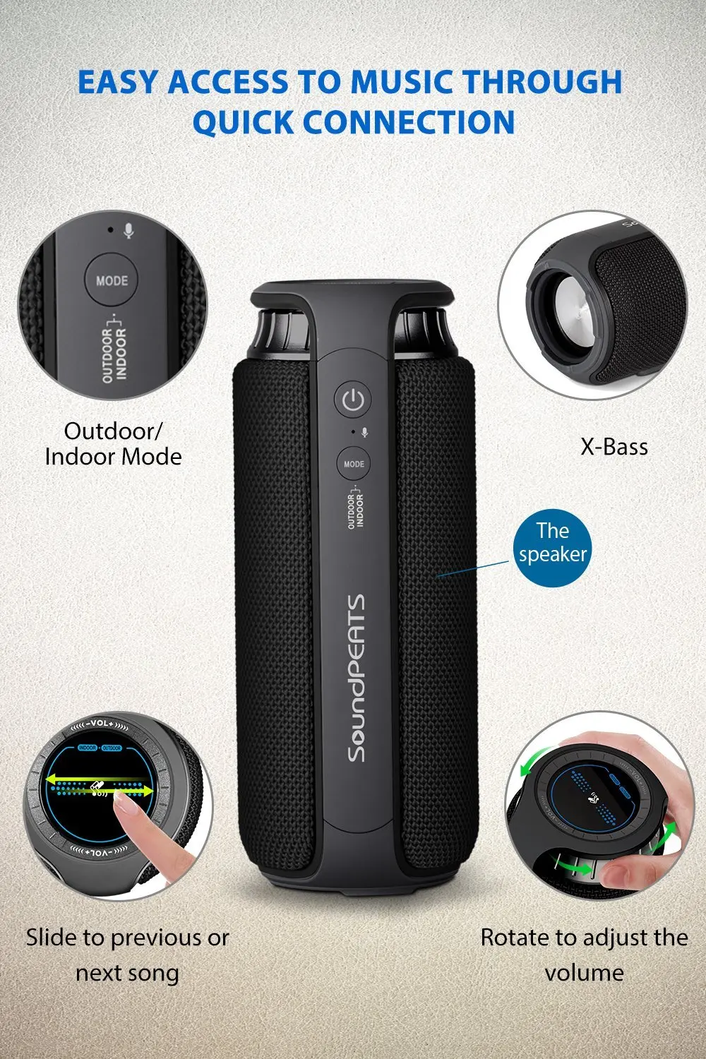 Hot Sell Oem Portable Hifi Portable Big Bluetooth Speaker With Handle