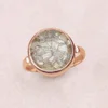 Baguette Diamond Crystal Shaker Ring Solid 18k Rose Gold Jewelry