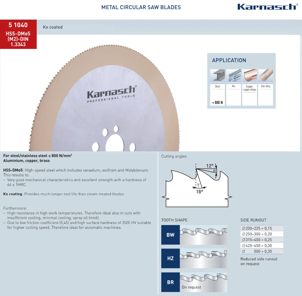 Karnasch Premium Metal Circular Saw Blades,Hssdmo5 Buy Saw Blade Fight Cock,Hss Circular Saw