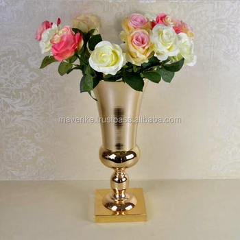 Wedding Decoration Metal Flower Vase Gold Trumpet For Wedding Decoration Metal Flower Vase Gold Trumpet For