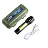 USB Rechargeable Flashlight,Mini Handheld led flashlight Built-in COB Side Light,Ultra Bright 3 Modes Pocket Light