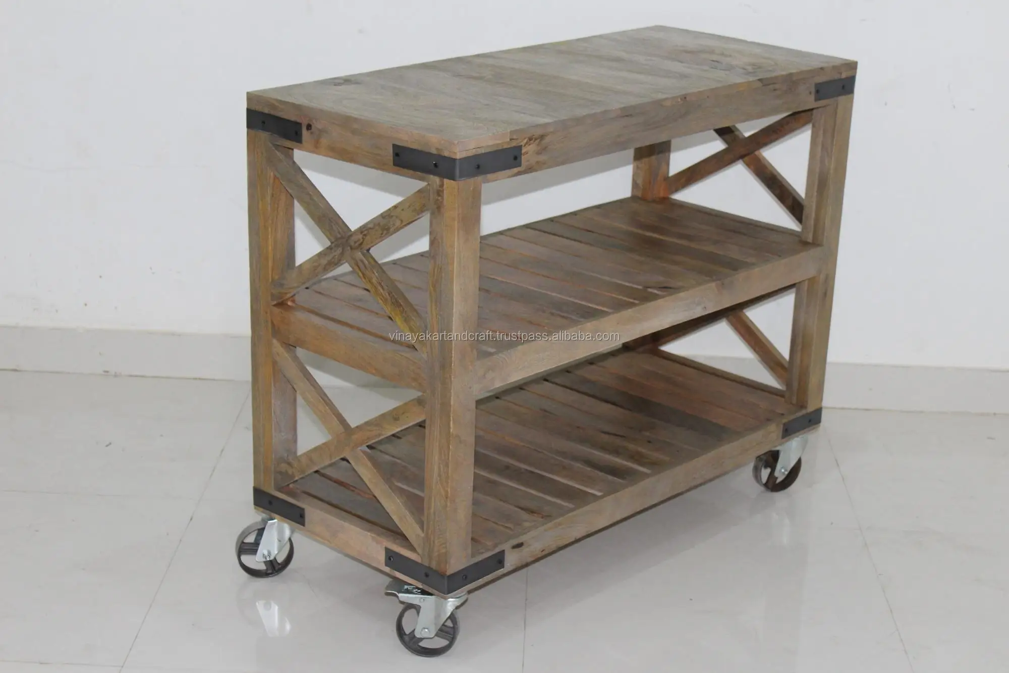 Vintage Industrial Kitchen Cart Trolley On Wheels Industrial Kitchen