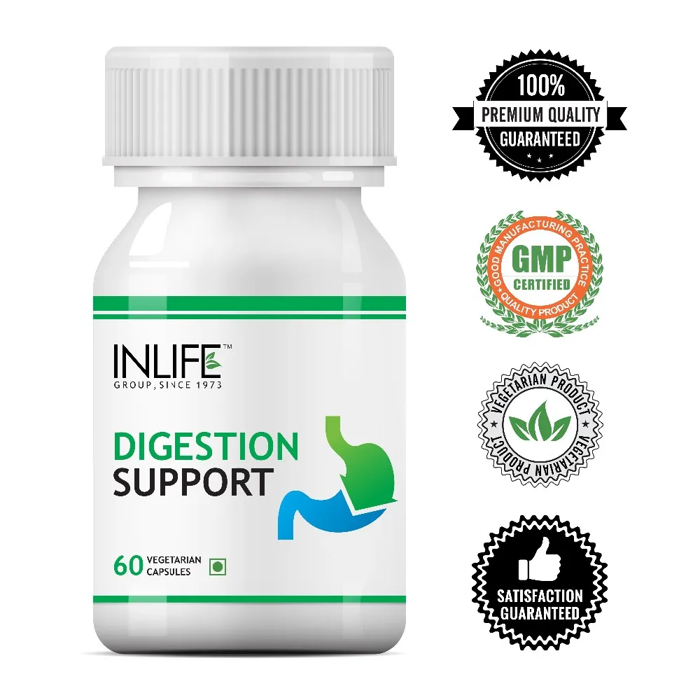 Inlife Digestion Support Herbal Ayurvedic Supplement 60 Vegetarian