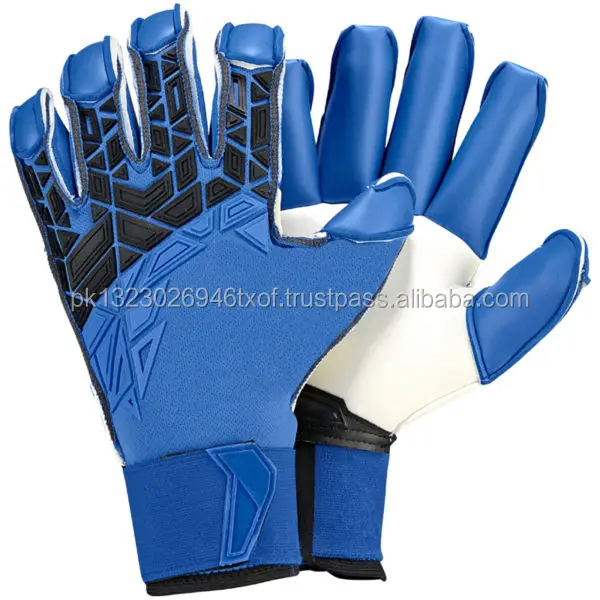 Blue / White Goalkeeper Gloves Best Quality Goalkeeper Gloves German